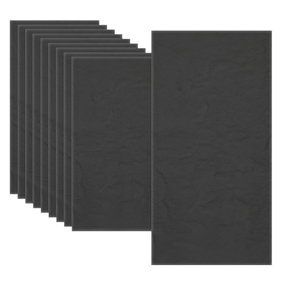 Set 10 x Panou Decorativ 3D, Naimeed D5746, ultrausor, design elegant, PU, 120 x 60 x 3 cm, Negru