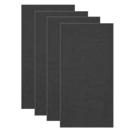 Set 4 x Panou Decorativ 3D, Naimeed D5746, ultrausor, design elegant, PU, 120 x 60 x 3 cm, Negru