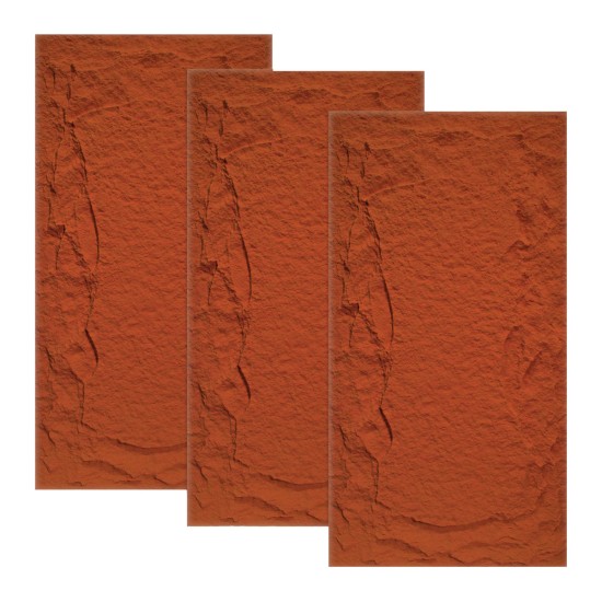 Set 3 x Panou Decorativ 3D, Naimeed D5750, ultrausor, design elegant, PU, 120 x 60 x 5 cm, Rosu