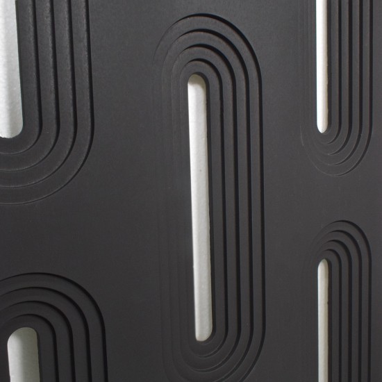 Set 8 x Panou Decorativ 3D, Naimeed D5765, ultrausor, design elegant, PU, 120 x 60 x 3 cm, Negru