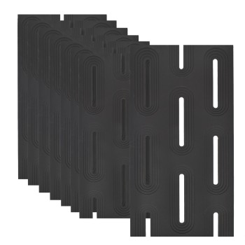 Set 8 x Panou Decorativ 3D, Naimeed D5765, ultrausor, design elegant, PU, 120 x 60 x 3 cm, Negru