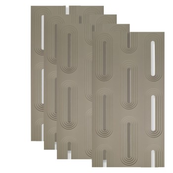 Set 4 x Panou Decorativ 3D, Naimeed D5766, ultrausor, design elegant, PU, 120 x 60 x 3 cm, Crem