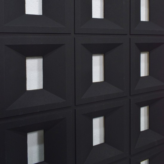 Set 8 x Panou Decorativ 3D, Naimeed D5768, ultrausor, design elegant, PU, 120 x 60 x 3 cm, Negru