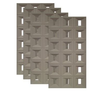 Set 4 x Panou Decorativ 3D, Naimeed D5769, ultrausor, design elegant, PU, 120 x 60 x 3 cm, Maro
