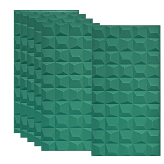 Set 6 x Panou Decorativ 3D, Naimeed D5772, ultrausor, design elegant, PU, 120 x 60 x 2.5 cm, Turcoaz