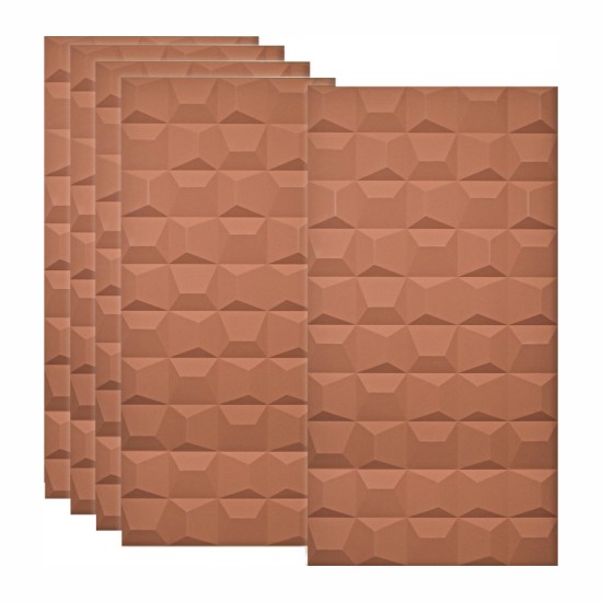 Set 5 x Panou Decorativ 3D, Naimeed D5773, ultrausor, design elegant, PU, 120 x 60 x 2.5 cm, Caramiziu inchis Set 5 x Panou Decorativ 3D, Naimeed D5773, ultrausor, design elegant, PU, 120 x 60 x 2.5 cm, Caramiziu inchis