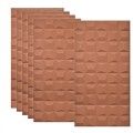 Set 6 x Panou Decorativ 3D, Naimeed D5773, ultrausor, design elegant, PU, 120 x 60 x 2.5 cm, Caramiziu inchis