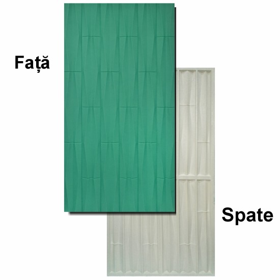 Set 12 x Panou Decorativ 3D, Naimeed D5776, ultrausor, design elegant, PU, 120 x 60 x 2.5 cm, Turcoaz