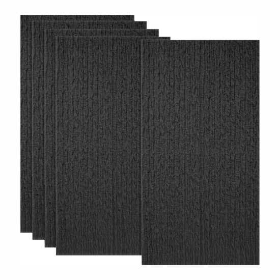 Set 5 x Panou Decorativ 3D, Naimeed D5785, ultrausor, design modern, PU, 120 x 60 x 2.5 cm, Negru