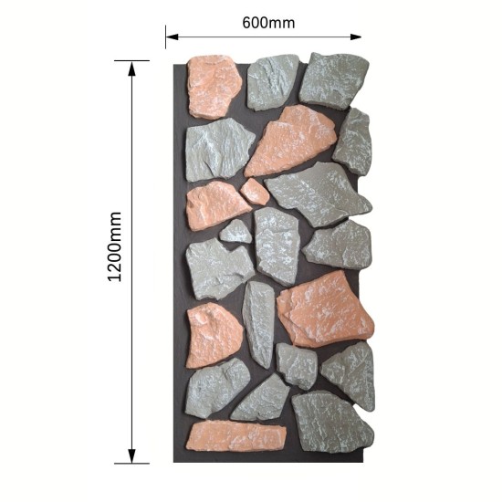 Panou decorativ 3D, efect piatră naturală, ultraușor, Naimeed D7571, pentru interior și exterior, 121x58x4cm, Multicolor