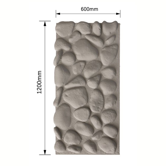 Panou decorativ 3D, efect piatră naturală, ultraușor, Naimeed D7575, pentru interior și exterior, 120x60x5.7cm, Gri