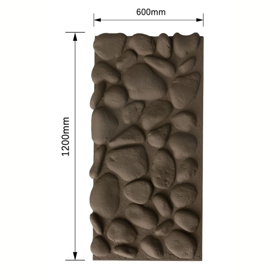 Panou decorativ 3D, efect piatră naturală, ultraușor, Naimeed D7578, pentru interior și exterior, 120x60x5.7cm, Maro inchis