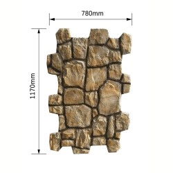 Panou decorativ 3D, efect piatră naturală, ultraușor, Naimeed D7583, pentru interior și exterior, 117x78x3cm, Maro natural