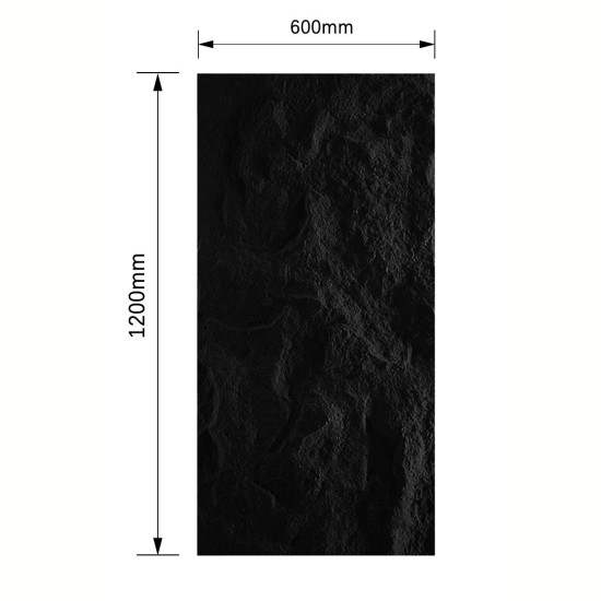Panou decorativ 3D, efect piatră naturală, ultraușor, Naimeed D7586, pentru interior și exterior, 120x60x6cm, Negru