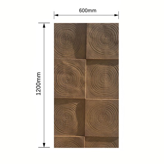 Panou decorativ 3D, imitatie lemn, ultraușor, Naimeed D7589, pentru interior și exterior, 120x60x2cm, Maro