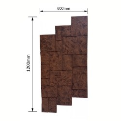 Panou decorativ 3D, efect piatră naturală, ultraușor, Naimeed D7593, pentru interior și exterior, 120x60x3cm, Maro ciocolatiu