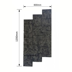 Panou decorativ 3D, efect piatră naturală, ultraușor, Naimeed D7594, pentru interior și exterior, 120x60x3cm, Gri antracit