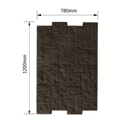 Panou decorativ 3D, efect piatră naturală, ultraușor, Naimeed D7597, pentru interior și exterior, 120x78x3cm, Maro espresso