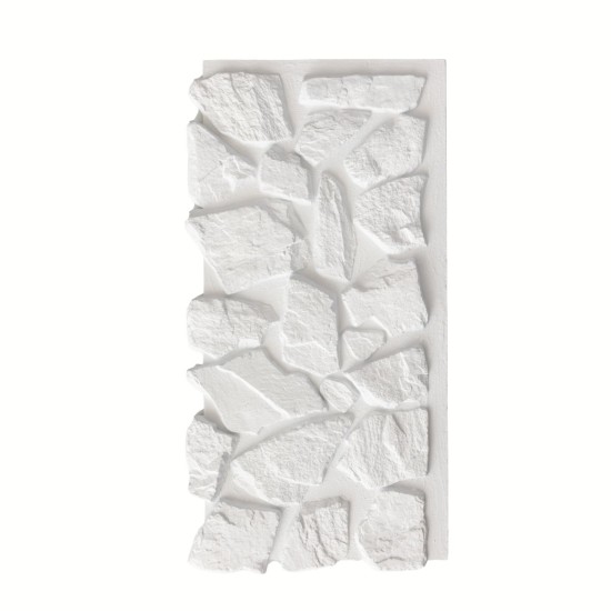 Panou decorativ 3D, efect piatră naturală, ultraușor, Naimeed D7599, pentru interior și exterior, 120x60x6cm, Alb