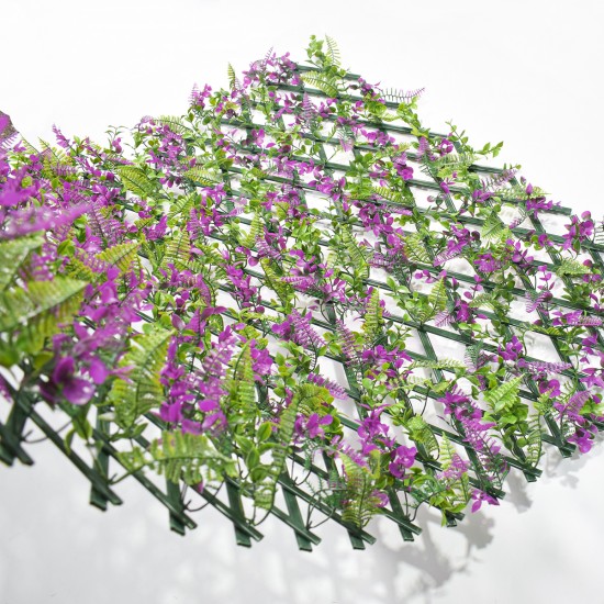 Paravan verde artificial, extensibil, Naimeed D5572, Verde/Mov