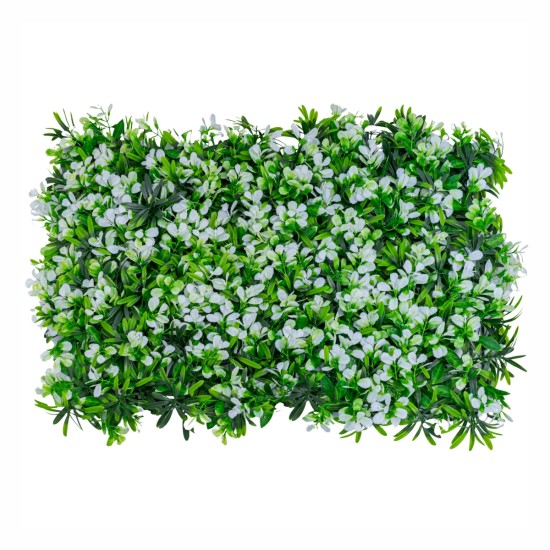 Panou din plante artificiale, cu frunze, Naimeed D5895, Alb-Verde, 600x400mm Panou din plante artificiale, cu frunze, Naimeed D5895, Alb-Verde, 600x400mm