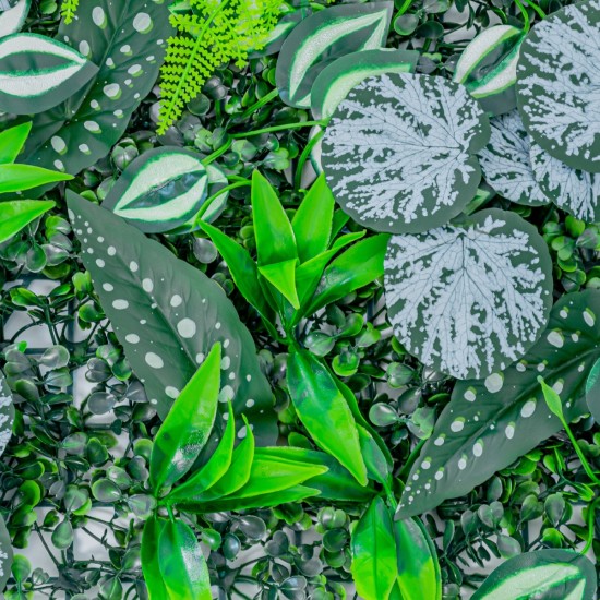 Panou din plante artificiale, cu frunze, Naimeed D5897, Verde Multicolor, 600x400mm Panou din plante artificiale, cu frunze, Naimeed D5897, Verde Multicolor, 600x400mm