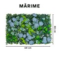 Panou din plante artificiale, cu frunze, Naimeed D5897, Verde Multicolor, 600x400mm Panou din plante artificiale, cu frunze, Naimeed D5897, Verde Multicolor, 600x400mm