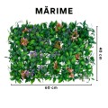 Panou din plante artificiale, cu frunze si flori, Naimeed D5898, Verde-Mov, 600x400mm Panou din plante artificiale, cu frunze si flori, Naimeed D5898, Verde-Mov, 600x400mm