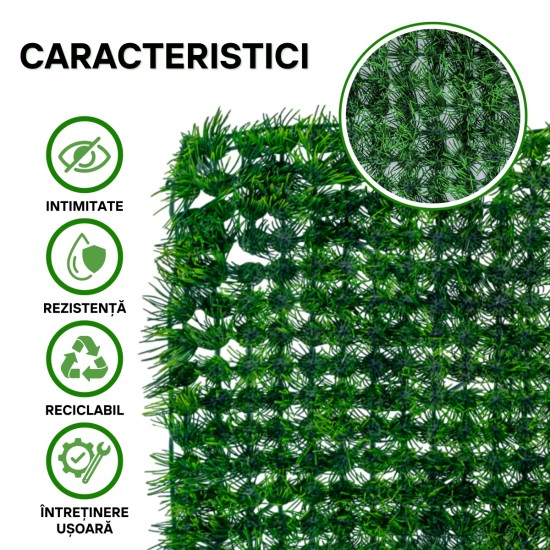 Panou din plante artificiale, cu gazon, Naimeed D5904, Verde, 600x400mm Panou din plante artificiale, cu gazon, Naimeed D5904, Verde, 600x400mm