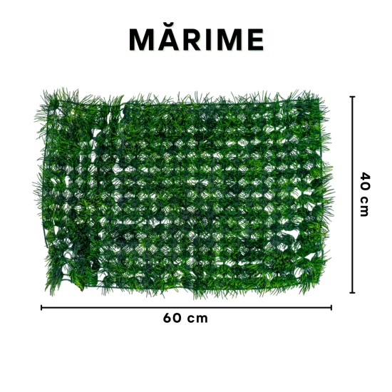Panou din plante artificiale, cu gazon, Naimeed D5904, Verde, 600x400mm Panou din plante artificiale, cu gazon, Naimeed D5904, Verde, 600x400mm