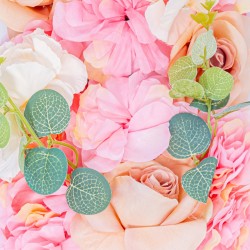 Panou din plante artificiale cu flori, Naimeed D5905, Roz, 250x100mm