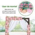 Panou din plante artificiale cu flori, Naimeed D5905, Roz, 250x100mm