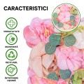 Panou din plante artificiale cu flori, Naimeed D5905, Roz, 250x100mm