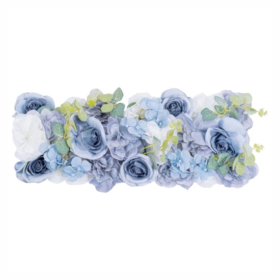 Panou din plante artificiale cu flori, Naimeed D5908, Albastru, 250x100mm Panou din plante artificiale cu flori, Naimeed D5908, Albastru, 250x100mm