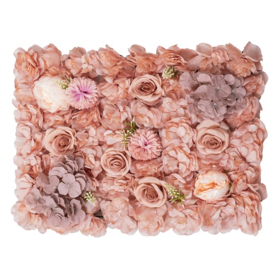 Panou din plante artificiale cu flori, Naimeed D5910, Maro, 600x400mm