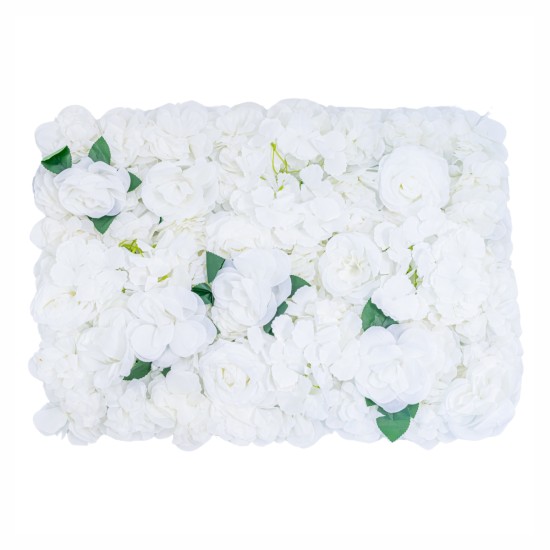 Panou din plante artificiale cu flori, Naimeed D5911, Alb, 600x400mm