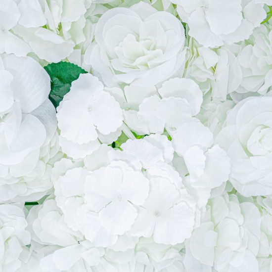 Panou din plante artificiale cu flori, Naimeed D5911, Alb, 600x400mm