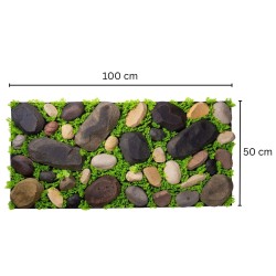 Panou din pietre artificiale, cu iarba,  Naimeed D7196, 50x100cm