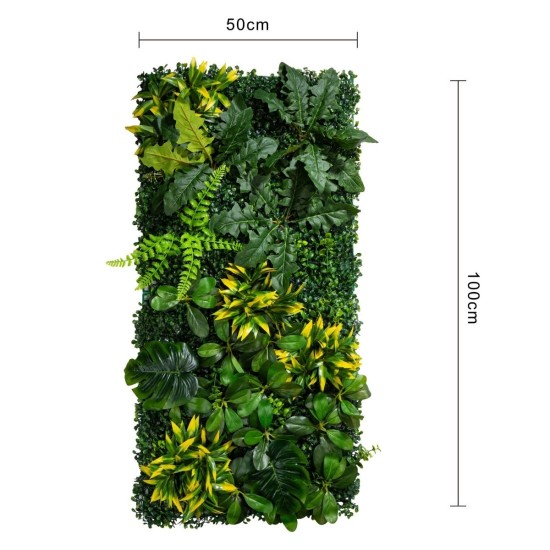 Panou din plante artificiale, cu frunze, Naimeed D7205, Verde, 50x100cm
