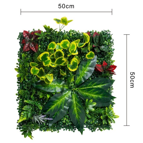 Panou din plante artificiale, cu frunze, Naimeed D7212, Verde, 50X50 cm Panou din plante artificiale, cu frunze, Naimeed D7212, Verde, 50X50 cm