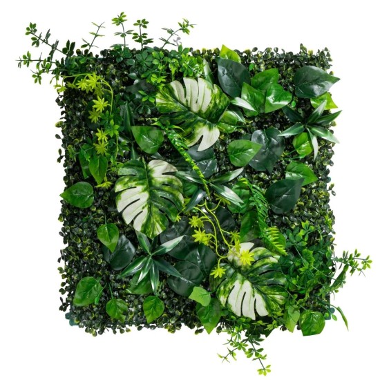 Panou din plante artificiale, cu frunze, Naimeed D7216, Verde, 50X50 cm Panou din plante artificiale, cu frunze, Naimeed D7216, Verde, 50X50 cm