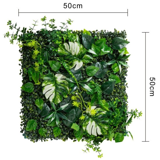 Panou din plante artificiale, cu frunze, Naimeed D7216, Verde, 50X50 cm Panou din plante artificiale, cu frunze, Naimeed D7216, Verde, 50X50 cm