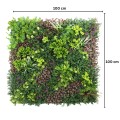 Panou din plante artificiale,cu frunze, Naimeed D7430, Multicolor, 100x100 cm
