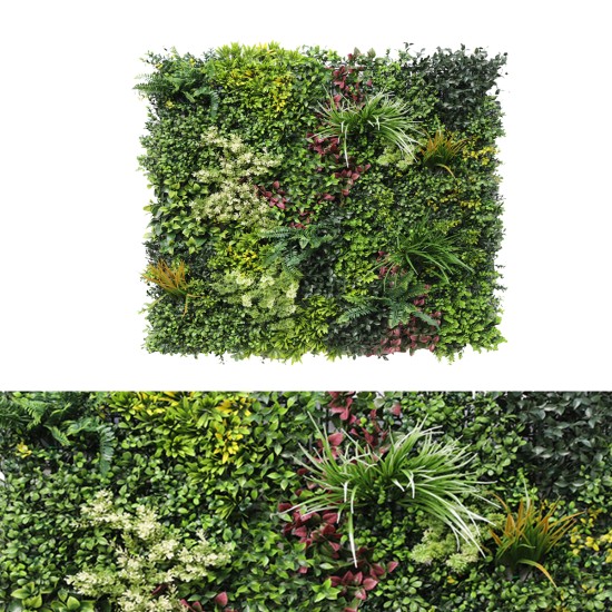 Panou din plante artificiale,cu frunze, Naimeed D7431, Multicolor, 100x100 cm