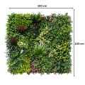 Panou din plante artificiale,cu frunze, Naimeed D7432, Multicolor, 100x100 cm