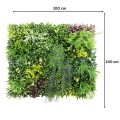Panou din plante artificiale,cu frunze, Naimeed D7434, Multicolor, 100x100 cm