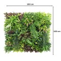 Panou din plante artificiale,cu frunze, Naimeed D7435, Multicolor, 100x100 cm