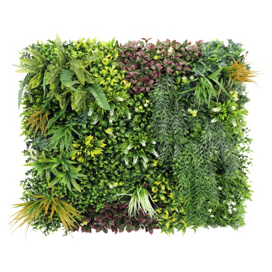 Panou din plante artificiale,cu frunze, Naimeed D7436, Multicolor, 100x100 cm