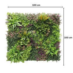 Panou din plante artificiale,cu frunze, Naimeed D7437, Multicolor, 100x100 cm