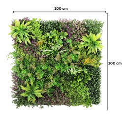 Panou din plante artificiale,cu frunze, Naimeed D7438, Multicolor, 100x100 cm